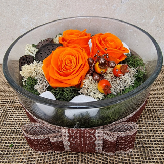 Stabilizované ruže oranžové