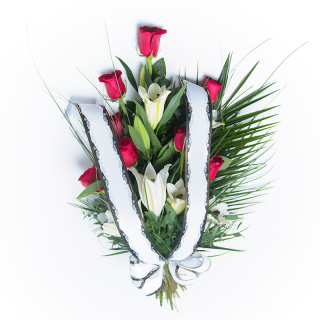 Kytica na poslednú rozlúčku červené + biele ľalie
