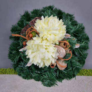 Dušičky spomienkový veniec chryzantény